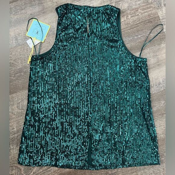 Cece Sequin Keyhole Back Tank-Size Large - Picture 2 of 10